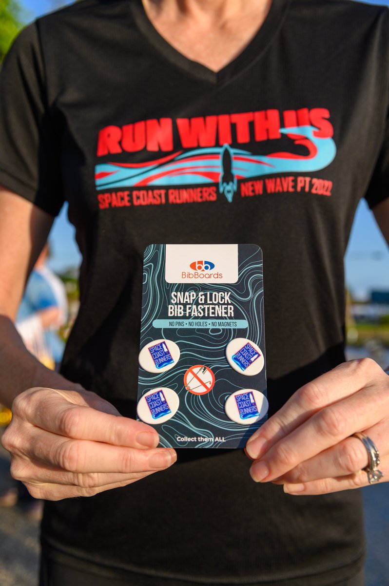 SpaceCstRunners's tweet photo. Excited to be offering exclusive @SpaceCstRunners #BibBoards in our online store! Perfect way to snap and lock your bib. No more holes in your shirts! https://t.co/DArlEWca0B #running #spacecoast https://t.co/g3lli5Fosx