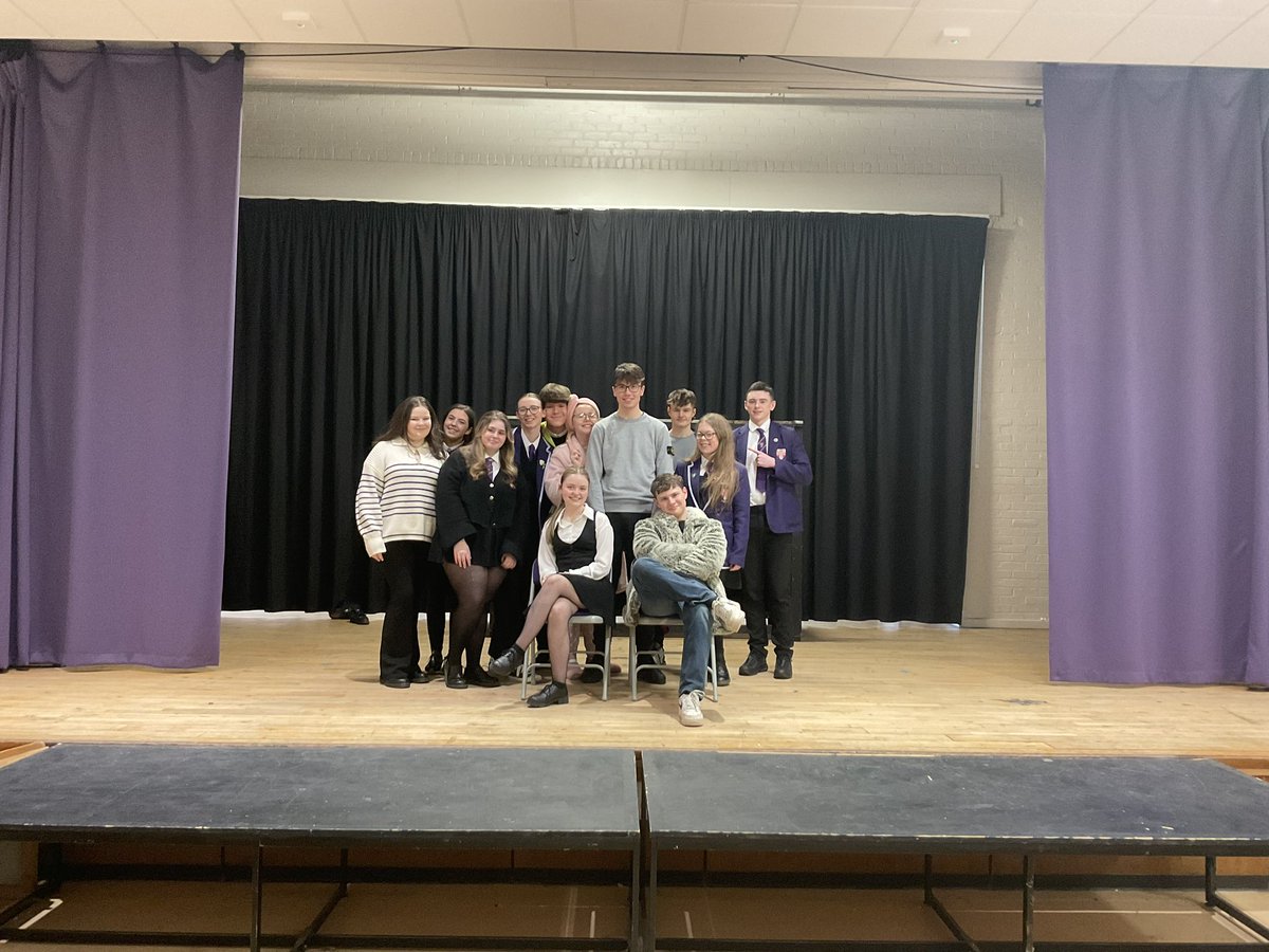 Advanced Higher Drama treaded the boards for their final SQA examination today. Well done and Miss Bell is very proud of you all. Today we had a heist in a factory, many funerals, a speed boat crash and a cold spaghetti hoops party! All in a day! @OLHSMotherwell