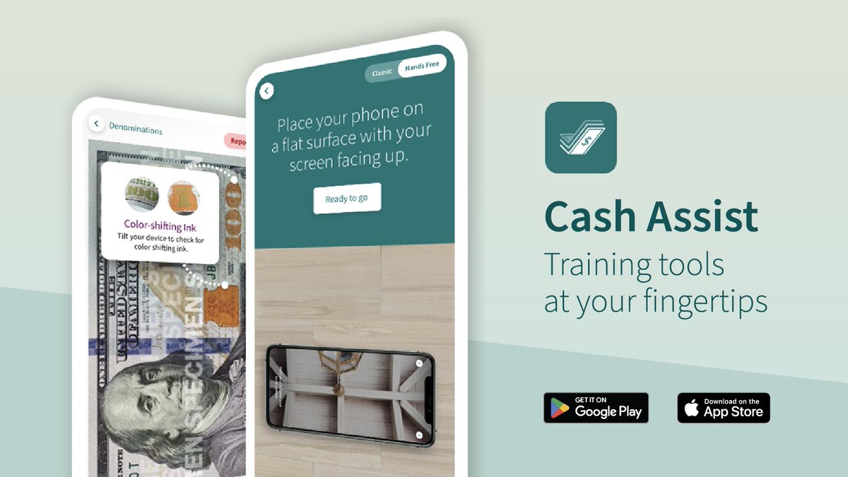 Does your job require you to authenticate #UScurrency? Download the Cash Assist app for tips on how to identify genuine banknotes. go.uscurrency.gov/azp