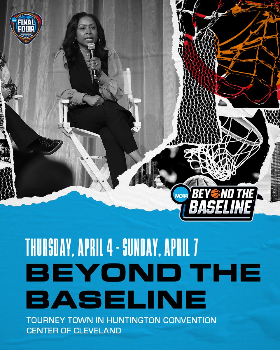 CLESports's tweet photo. Beyond the Baseline is a FREE event taking place during @WFinalFour weekend at @CLEconventions. This event will feature panelists and guest speakers discussing the empowerment of women in sports and business with tools for personal and professional success! 👏

Join us and visit https://t.co/Q2DEFng1jS to check out the schedule and when each panelists will be speaking! 🙌

#WFinalFour #ThisIsCLE