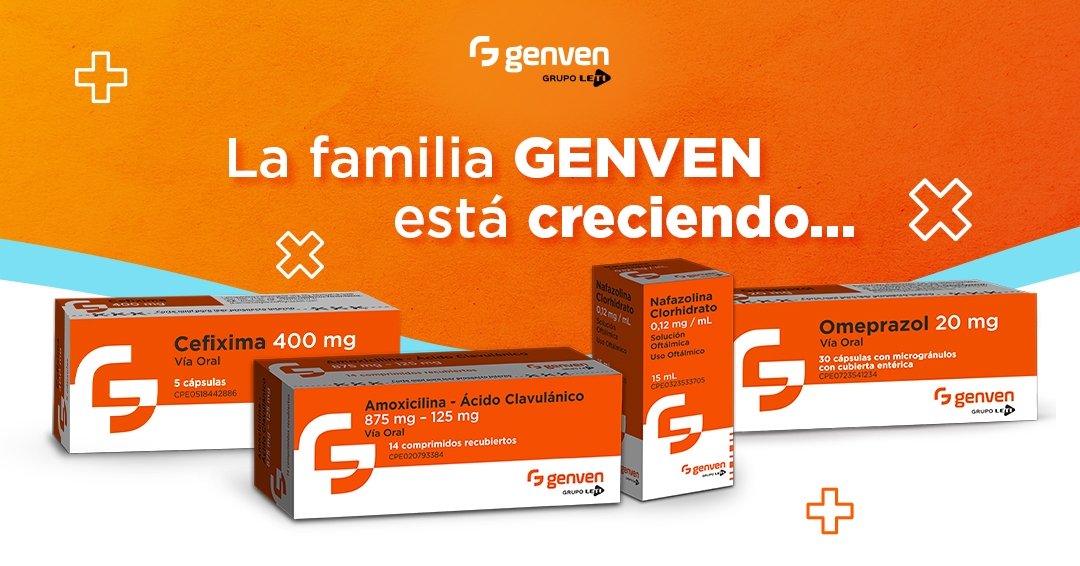 Genvenvzla's tweet photo. En #Genven trabajamos cada día para ofrecerte múltiples opciones farmacéuticas. Ahora puedes encontrar:
- Cefixima de 400 mg x 5 caps
- Amoxicilina con Ácido Clavulánico de 875 mg - 125 mg x 14 cr
- Nafazolina HCL 0,12 mg/mL SOL OFT X 15mL
- Omeprazol de 20 mg por 30 cap. https://t.co/cw9PSw1Xwt