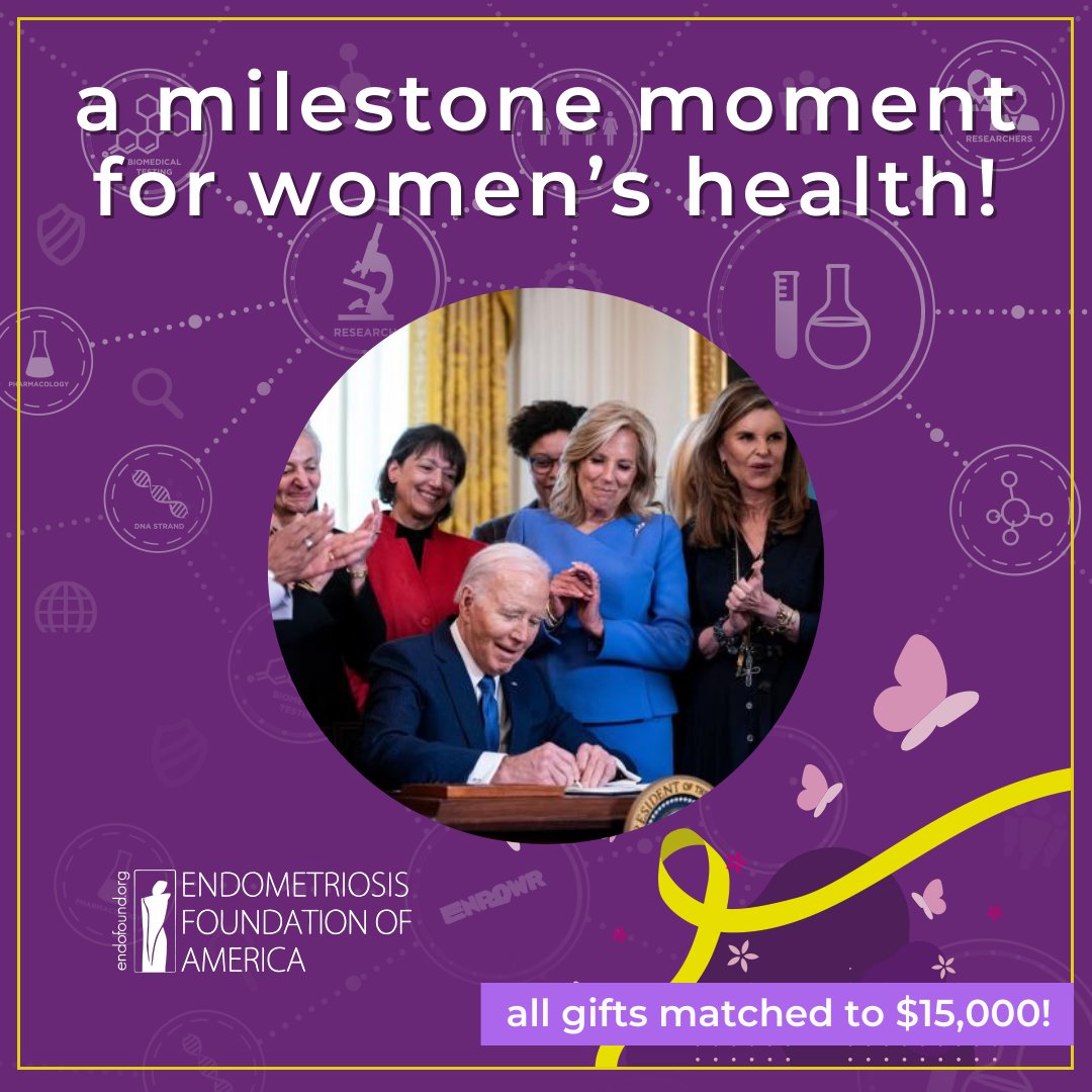 Incredible news! @POTUS recently signed an executive order allocating $12 billion towards advancing #womenshealth research & innovation. A huge win for advocates! @EndoFound has been pivotal in this journey. Let's keep pushing for progress! endofound.org/joe-bidens-exe…