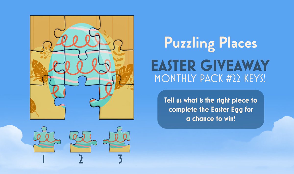 PuzzlingPlaces's tweet photo. Let's celebrate Easter by doing a giveaway!  🎁 

Like and share the post while answering the following question in the comments: What is the final piece to complete the Easter Egg below? 🥚 🐰

Five winners will receive a Monthly Pack #22 Key. Good luck!  🙌

#VR #Quest #PSVR2 https://t.co/Pb83dLXlhe