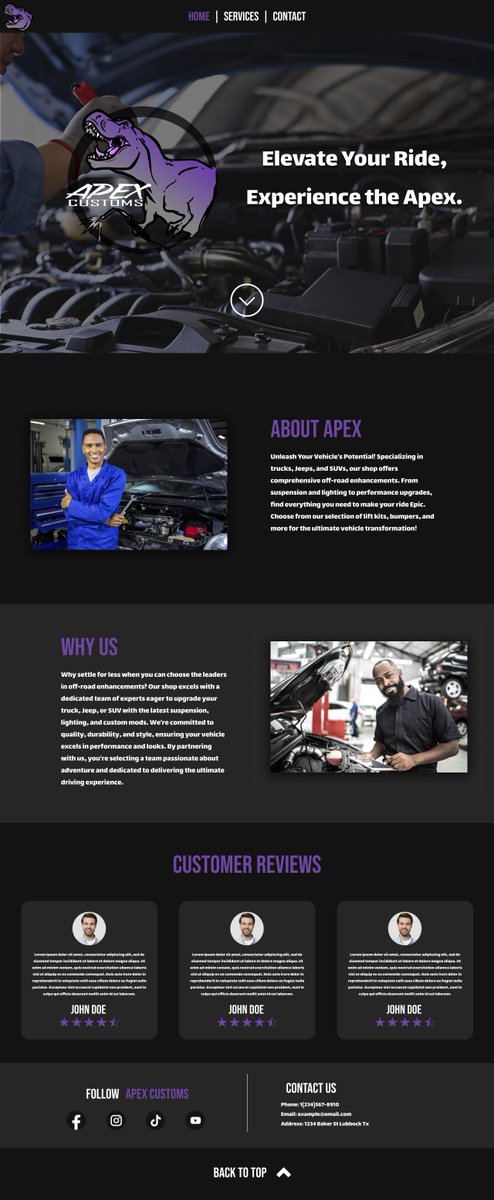 Skull_Script's tweet photo. Currently working on a site for an auto body customs shop. First time ever doing this kind of site, and one of my first full sites designed in #figma https://t.co/pG5gkSwYZ8