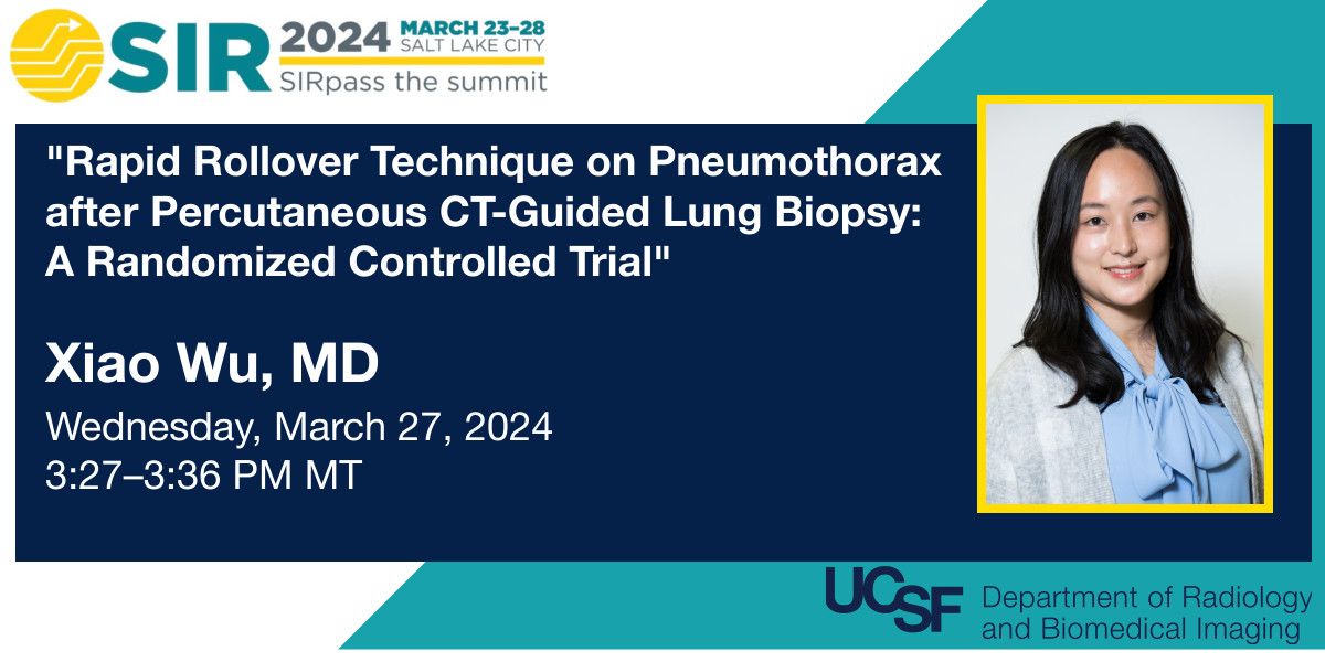 Today at #SIR24SLC, @UCSFimaging & @UCSF_IR's @XiaoWuMD will be presenting on #RapidRolloverTechnique at 3:27 pm. You won't want to miss this!