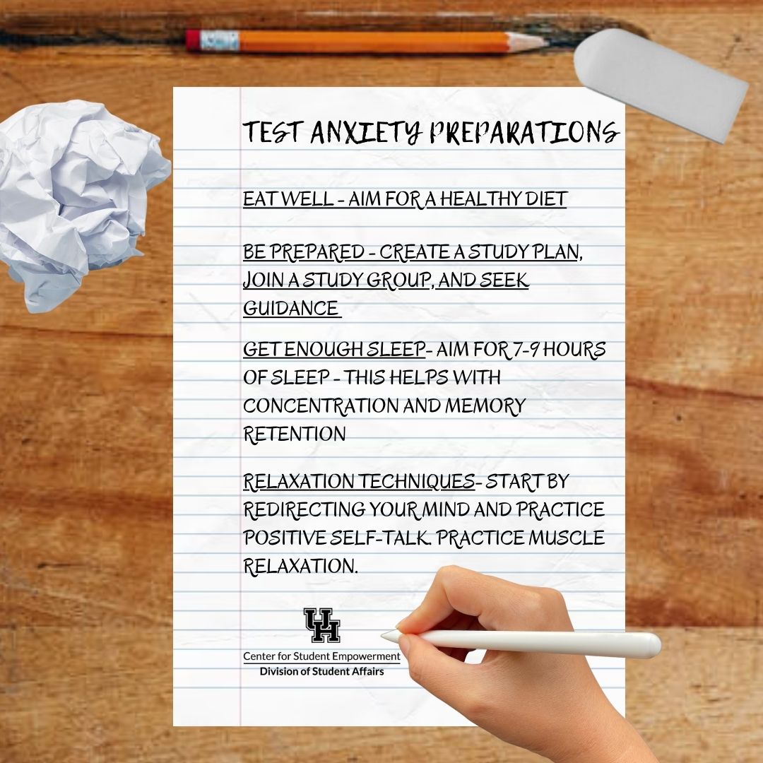Test Anxiety has got nothing on our Coogs! 📚 

With schoolwork piling up alongside our everyday personal commitments, experiencing test anxiety becomes almost unavoidable. We trust these tips will assist you in managing and ultimately overcoming it.

#wednesdaywisdom