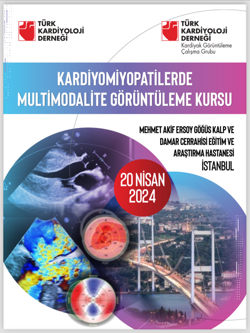 TKD Kardiyak  Görüntüleme Çalışma Grubu  olarak düzenlediğimiz ‘Kardiyomiyopatilerde multimodalite görüntüleme kursu’, 20 Nisan tarihinde Mehmet Akif Ersoy Göğüs ve Kalp Damar Cerrahisi Hastanemiz’de yapılacaktır.