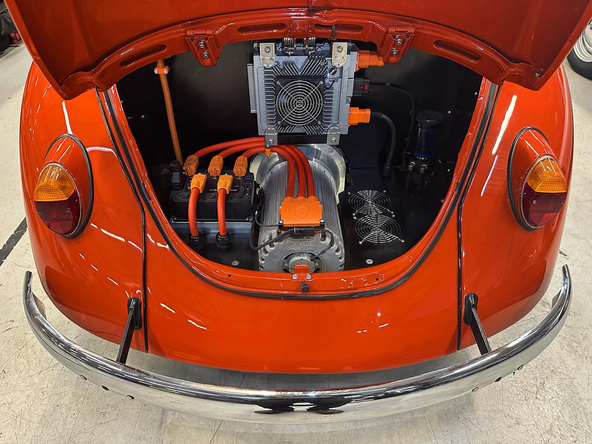 Not your average VW Beetle engine bay. #vwbeetle #vwfusca #vw #fusca #beetle #electricbeetle