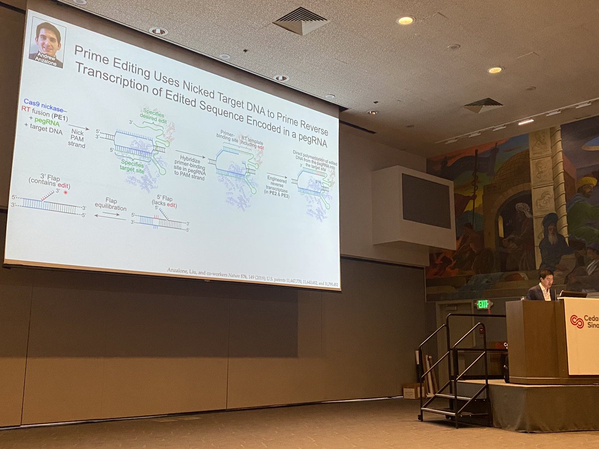 MarbanLab's tweet photo. Outstanding @CedarsSinaiMed #Research Day keynote by @davidrliu, inventor of prime editing. In 8 short years of mind-bending productivity, this exquisitely #targeted #gene modification approach is approved for #FIH testing. Amazing! https://t.co/mfS5vkvVsj