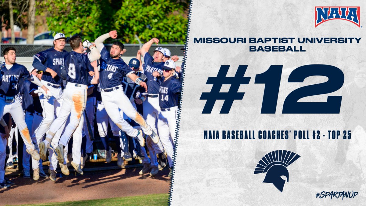 MBU_baseball's tweet image. The Spartans move up two spots to No. 12 in the latest NAIA Baseball Coaches Poll! They are currently riding a 10-game winning streak into a weekend series at Central Baptist!

#SpartanUp #KeepRollin