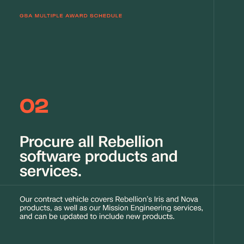 RebellionDef's tweet photo. Rebellion products and services are now on the GSA Schedule. But what does this actually mean? Swipe to learn more or read the full release: https://t.co/OmMswGa0Wh
#SoftwareDefinedDefense #NationalSecurity