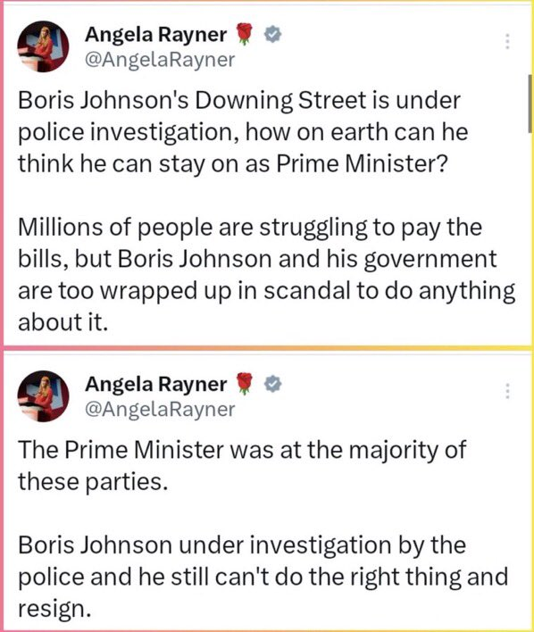 MarkVipond's tweet photo. Angela Rayner is under investigation by the police.

Should she resign?

After all, it's what she expects others in the same position to do... https://t.co/qnwevjqwwc