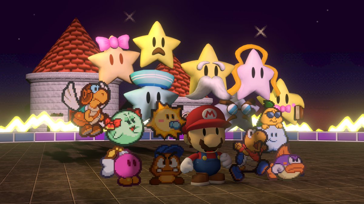 2018Spyro's tweet photo. #Mario #PaperMario #PaperMario64 #N64 #Nintendo64 #StarSpirits #Goombario #Kooper #Bombette #Parakarry #Bow #Watt #Lakilester #Sushi #Bowser #Blender #Blender3D https://t.co/hBAAcWCFJH