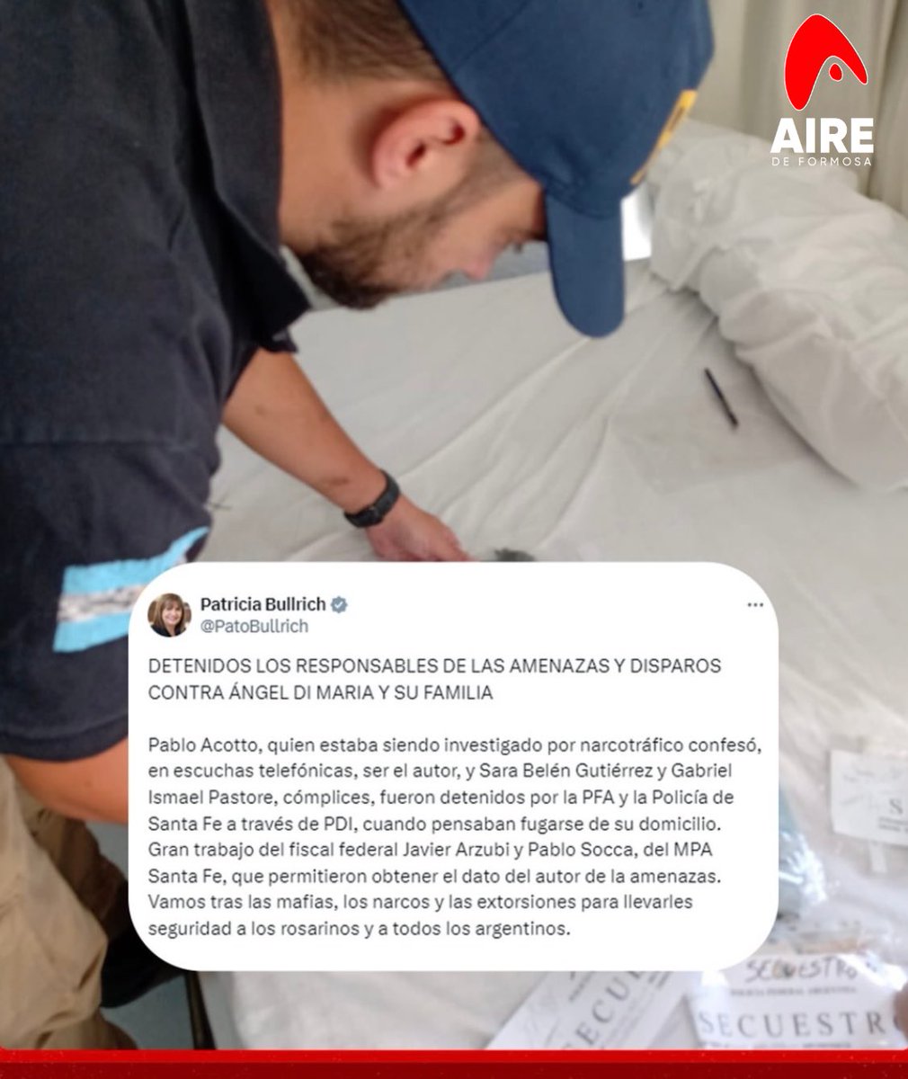 “VAMOS TRAS LAS MAFIAS”

🗣️Patricia Bullrich (<a href="/patobullrich/">Patricia Bullrich</a>), ministra de Seguridad de la Nación, se refirió al operativo que culminó con la detención del hombre que amenazó a la familia de Ángel Di María…