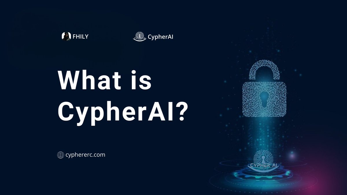 Oluwaphilemon1's tweet photo. 1️⃣ What is @Cypher_erc?

Cypher is a groundbreaking innovation built to cause paradigm shift in the world of Data privacy.

Merging the power of Artificial Intelligence, it aims yo offer an advanced security measures to protect users from potential security threats.

 #cypherAI is designed in such a way that it offers users the opportunity to securely embed text within images, Audio, or Video files, thereby providing advance protection for your sensitulive information.

#Cypher #digitalprivacy #THREADCONTEST  #A