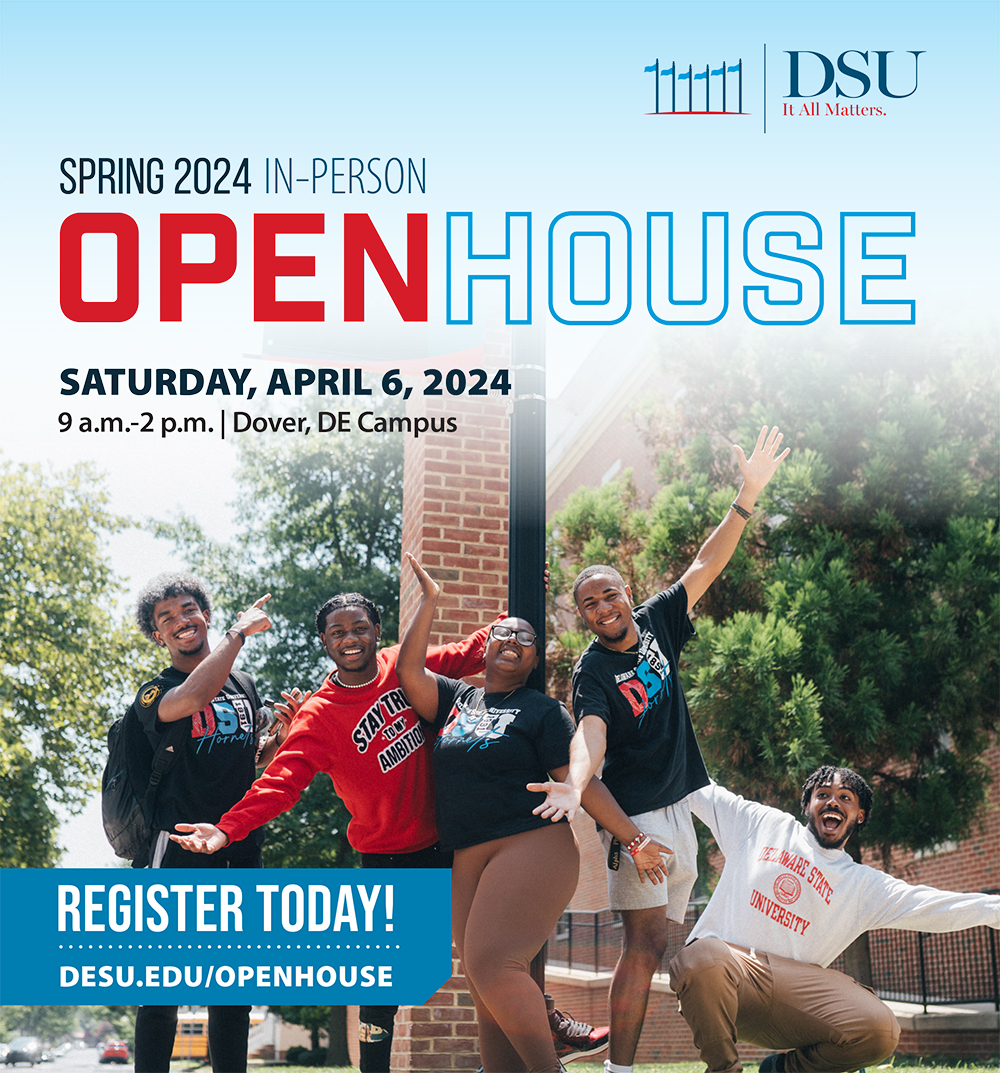Prospective students are invited to join us Saturday, April 6, for our Spring Open House! Discover how to be a Hornet, explore academic programs, student life, and more. Visit desu.edu/openhouse for full details and to complete the required registration.