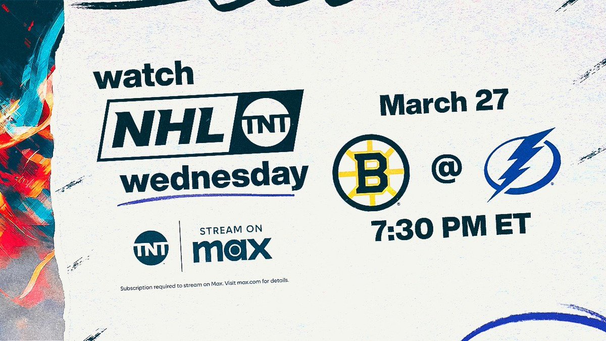 The Stanley Cup Playoffs race is heating up as @NHL_On_TNT brings you live NHL coverage TONIGHT‼️ 🎥 NHL on TNT Face Off 🏒 @NHLBruins vs @TBLightning 📺 7 PM ET | TNT + @SportsonMax