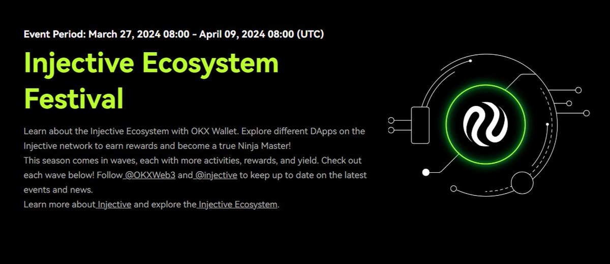 _another_lvl_'s tweet photo. 🔥🔝.#Injective Ecosystem Festival - Wave 1🔝🔥

Complete the quests on #DojoSwap, #HydroProtocol, #BlackPanther, #LevanaProtocol, #Timeworx, and #NeptuneFinance during the campaign period to share a prize pool of project tokens and points. https://t.co/18HfyvlcCp