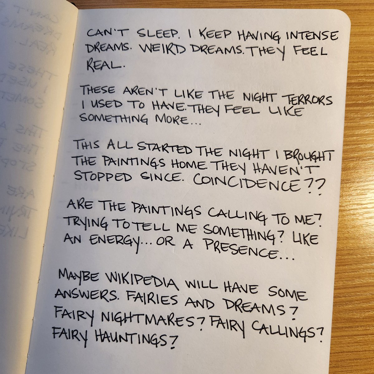 Are the paintings calling to me? Trying to tell me something? Here are my notes - maybe you can help me figure out what it all means. #BlackVelvetFairies