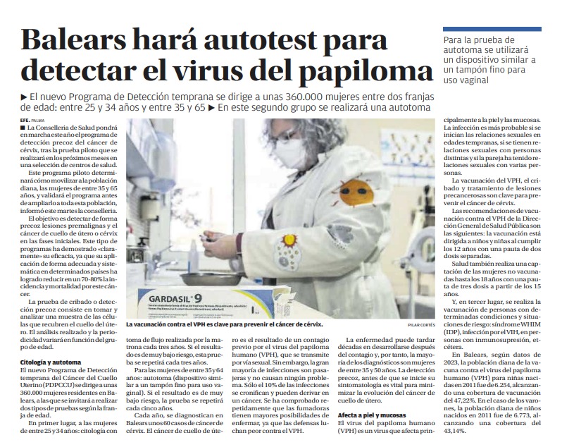 dragibert's tweet photo. Illes #Balears: començam el compte enrere cap a l'autopresa del #vph. Tenim per endavant uns mesos de molta de feina. @diariomallorca @SalutPublicaIB @ibsalut #cervix #PREVENCIÓN https://t.co/x50oQrn5dm