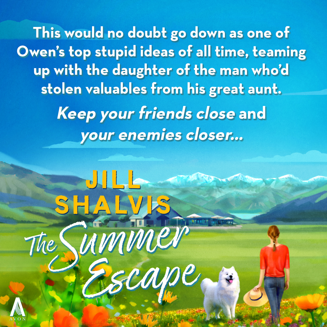 Romance superstar @JillShalvis is back with a new mystery twist! With a high-stakes scavenger hunt and an explosive enemies-to-lovers love story, THE SUMMER ESCAPE is the ultimate page turner. 📿 On sale June 11! harpercollins.com/products/the-s…