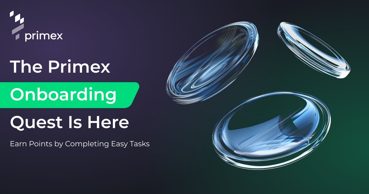 primex_official's tweet photo. Hey folks! Today, Primex is excited to announce the Onboarding Quest, a brand-new campaign that will take you on a journey into the protocol📢

You'll gain a deeper understanding of Primex, tackle quizzes and explore the protocol from both a Lender's and a Trader's perspective while also having the chance to become part of the new community program.

Let's get started!
🔗Primex Quests: https://t.co/N3gIfUyO9Z
🔗More details: https://t.co/vD9oOp61TC