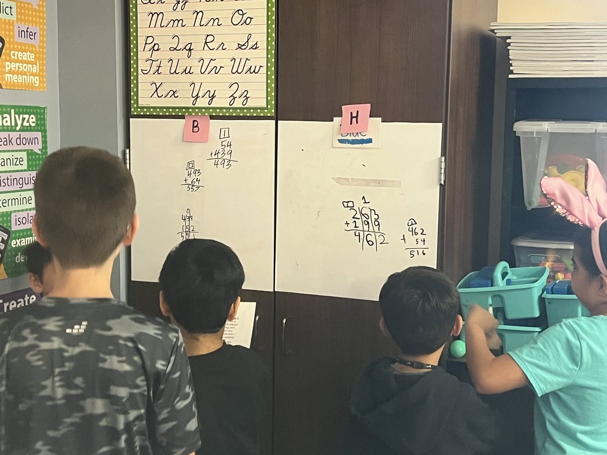 WES_MrsRichards's tweet photo. Proud “work mom” moment as I watched my student teacher plan and facilitate a thinking task for her observation. #thinkingclassrooms @TISDWES @pgliljedahl https://t.co/aUJAClbOGk