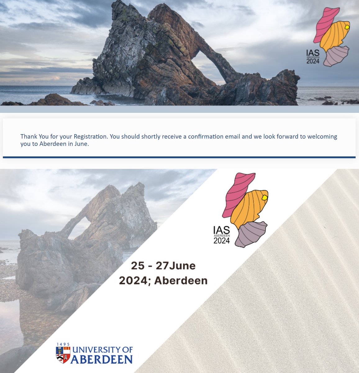 JoannaPszonka's tweet photo. Before you head off for the Easter break, don't forget to register for the 37 International Meeting of Sedimentology @IAS_Aberdeen #37IMS. Deadline for early bird registration is on Sunday.

And now it is time for a short break. Happy Easter Holiday! https://t.co/BK1klWcWOW