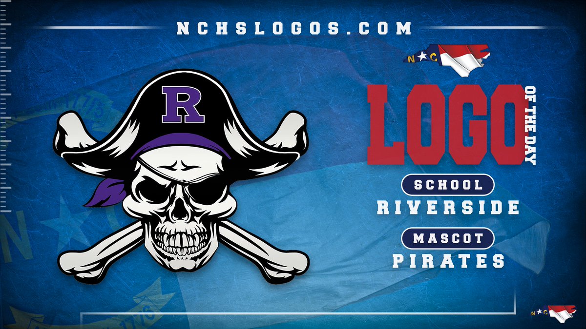 Today's #NCHSLogoOfTheDay takes us out to Durham County to ✔️ out the Riverside Pirates🟪⬛️🏴‍☠️ @athleticsRHS_nc @RiversideDPSNC @RiversideFootb2 @RHS_MLax @RiversideMBball @PiratesBoosters nchslogos.com/Riverside_Pira… #nchsfb #nchshoops