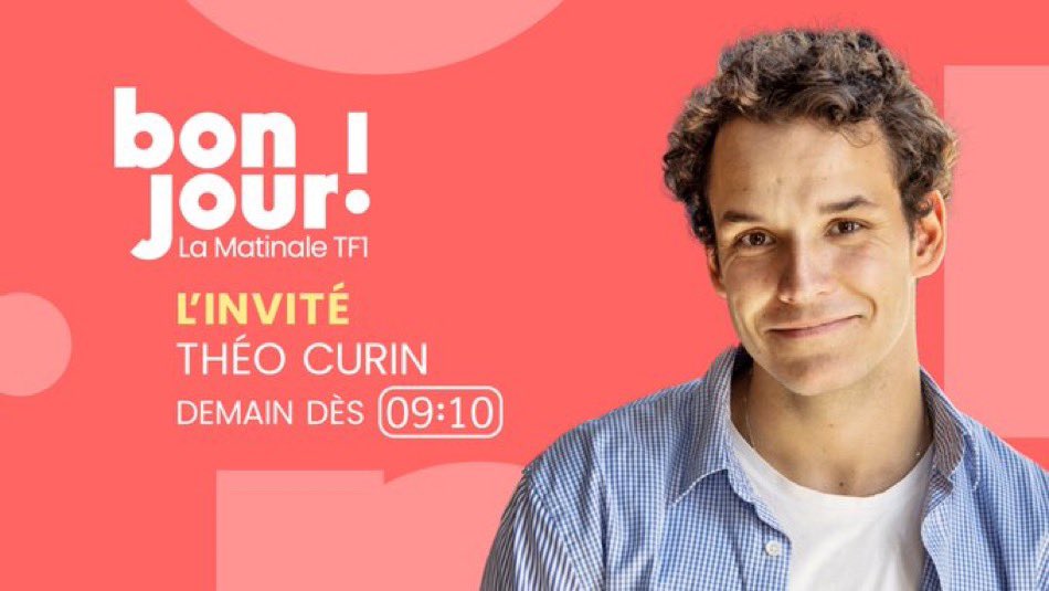 Ce jeudi dans #BonjourLaMatinaleTF1 :

👉 08:10 : <a href="/LaureLavalette/">Laure Lavalette</a>, députée du Var et porte-parole du groupe RN à l’Assemblée nationale 

👉 09:10 : @TCurin, nageur handisport, acteur, chroniqueur et conférencier

À demain <a href="/Bruce_Toussaint/">Bruce Toussaint</a> !