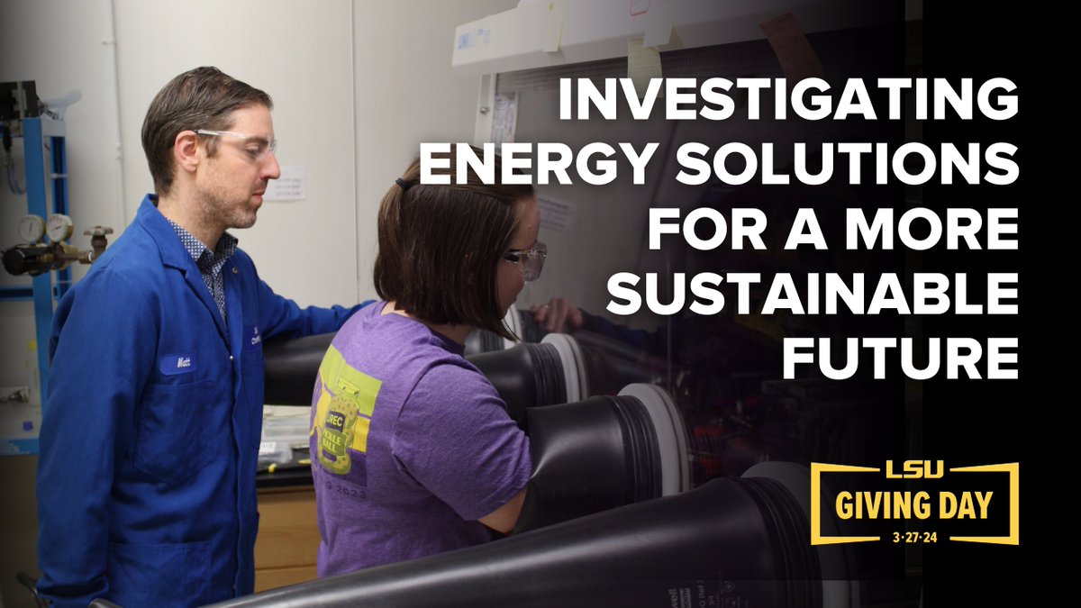 Asst Prof Matthew Chambers is investigating a promising approach that utilizes renewable energy sources to enhance hydrocarbon functionalization. A gift to @lsuscience Excellence & Innovation Fund will help pave the way toward a more sustainable future. givingday.lsu.edu/pages/college-…