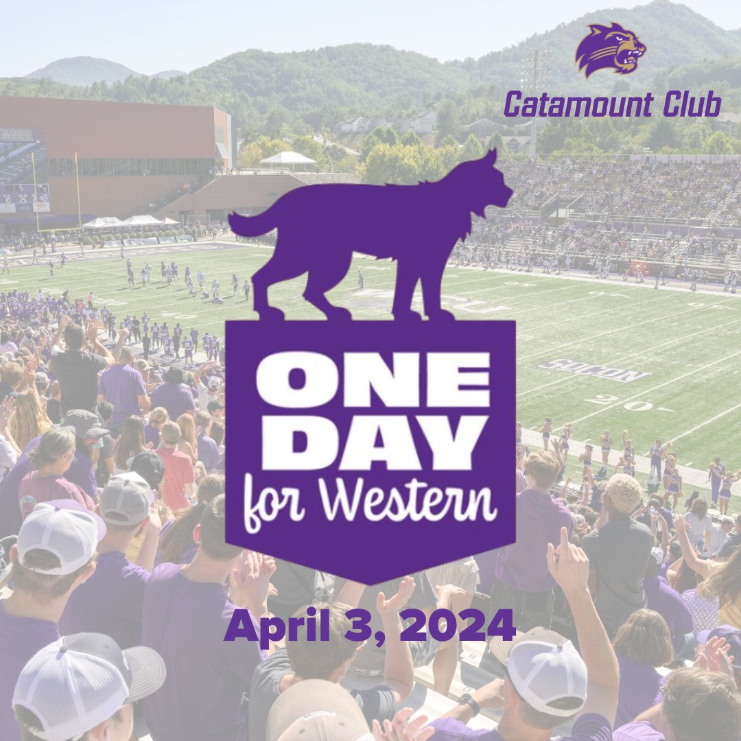 _CatamountClub's tweet image. ONE MORE WEEK!

MAKE ONE DAY POSSIBLE!
Wednesday, April 3rd...oneday.wcu.edu
Go Cats!

#onedayforwcu