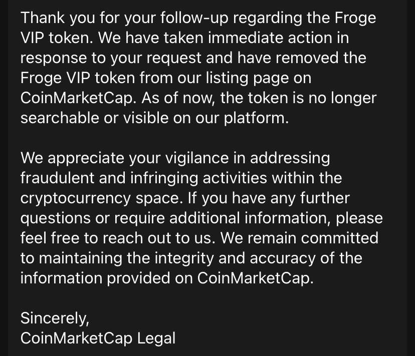 FrogeFi's tweet photo. We appreciate @CoinMarketCap in standing along side us in helping protect the crypto space and investors from fraudulent projects and bad actors.
The original and only official $Froge is $FrogeX by @FrogeFi and @FrogeFoundation; it’s more than just a #memecoin, it’s #Ec0def1!!! https://t.co/9bGN9fLICn