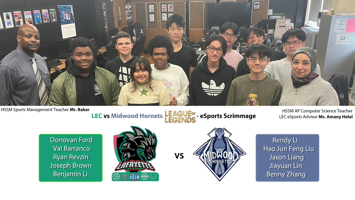 LEC vs Midwood HS - League of Legends eSports Match in G-LAB on the LEC Campus. 

Congratulations to the Hornets of Midwood HS!