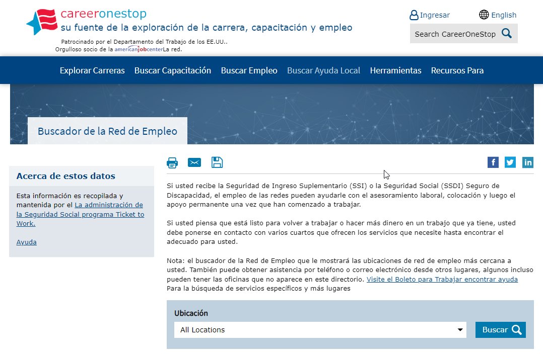 Career1Stop's tweet image. Do you speak Spanish and are on SSI or SSDI and think you're ready to return to work? Visit: bit.ly/3HjtGRu to find free support! #SSI #SSDI #RegresoAlTrabajo #ReturnToWork #ColocaciónLaboral #JobPlacement #ApoyoLaboral #JobSupport #CareerOneStop #español