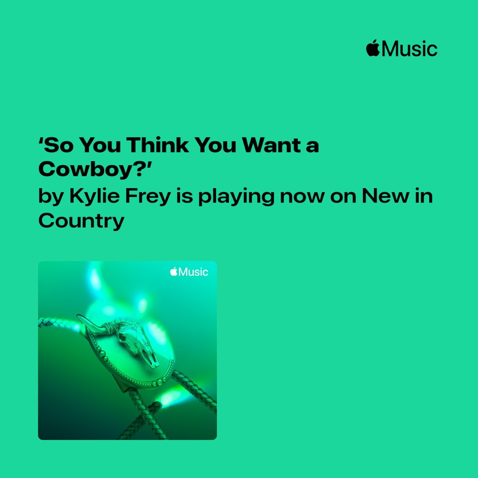 'So You Think You Want A Cowboy?' is now streaming on @applemusic's New In Country playlist. Turn it up! music.lnk.to/wIsMHT
