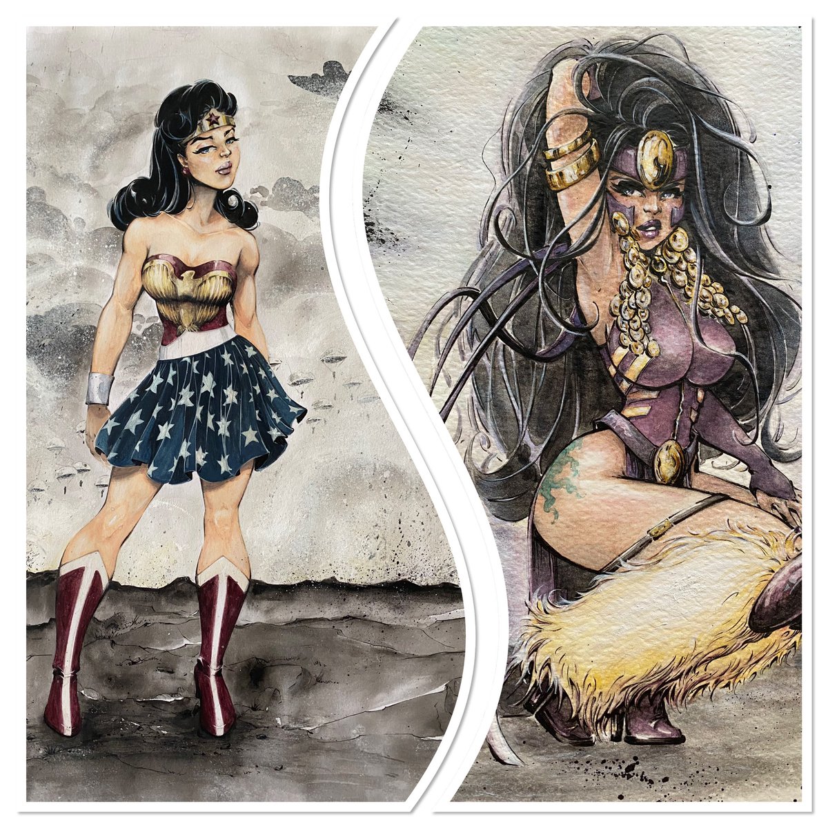 inkmonkeyhope's tweet image. Sell these?  Testing the water. 🤓
Offering a few items from play time.
#art #sale #SandraHope #originalart #smallmonkey #bigstep #comicsart #femaleheroes #WonderWoman #Voodoo #Wildstorm #Wildcats #DCComics #gouache #watercolor #originals #WCW #wednesday