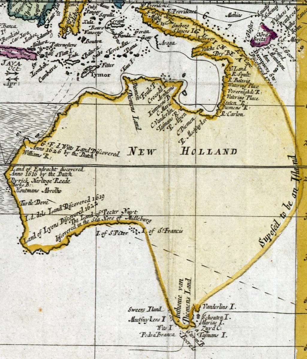 @TerribleMaps 1743 map of Australia 🇦🇺 'Suposed to be an island'