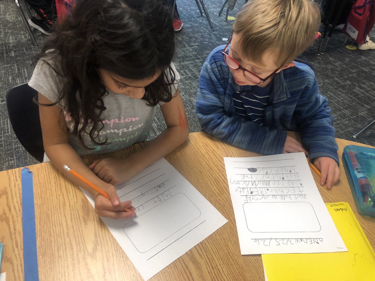 CraftFabinFirst's tweet photo. Working on collaborating on our writing to add more details to our realistic fiction books 🤩 #allenolympics @allenelem https://t.co/F3lnNJ47SU