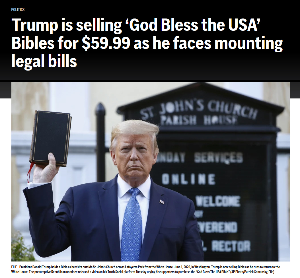 If you wear Donald's $60 bible in your breast pocket, does it stop bullets? Well then... #trumpbibles #TrumpBible #TrumpIsBroke #DonaldTrump #donaldjtrump #donald #Trump #MAGA #magamoron #republican #republicans #GOP