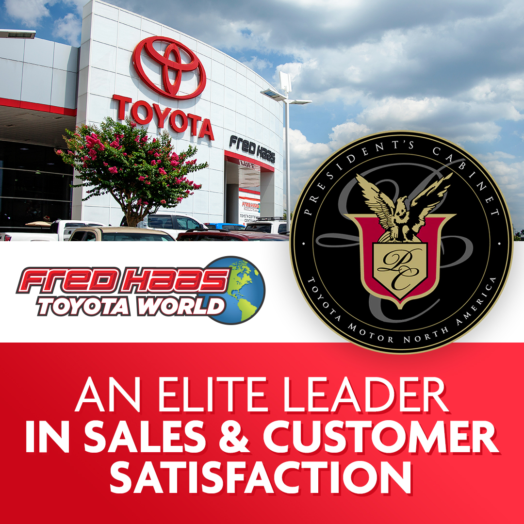 Fred Haas Toyota has earned Toyota's prestigious President's Cabinet Award, which is reserved for just 12 dealerships nationwide. Recognizing operational excellence, high sales volume, and exceptional guest satisfaction. 🎉 #Houston #SpringTX #CustomersFirst