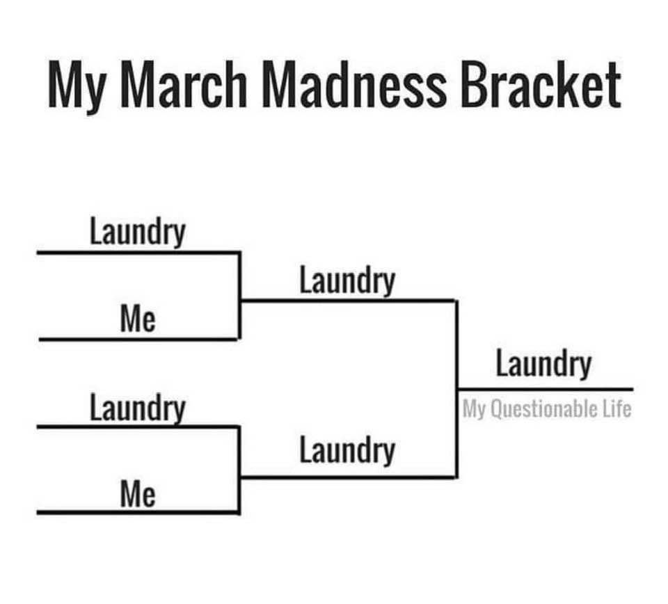 Spoiler alert: The laundry *always* wins. 😁 #MarchMadness