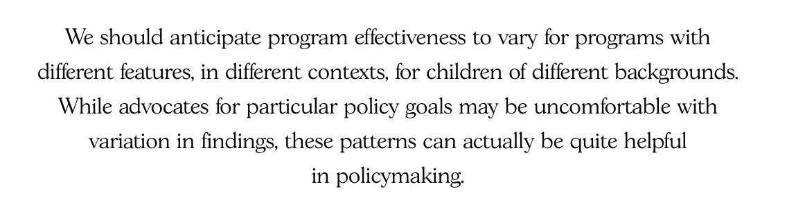 My piece (vitalcitynyc.org/articles/the-a…) focuses on the evolution of research on early childhood care and education interventions, and how the process of evidence-building to inform policy can be painstaking. But, these Qs are too important to leave to our best guesses of what works.
