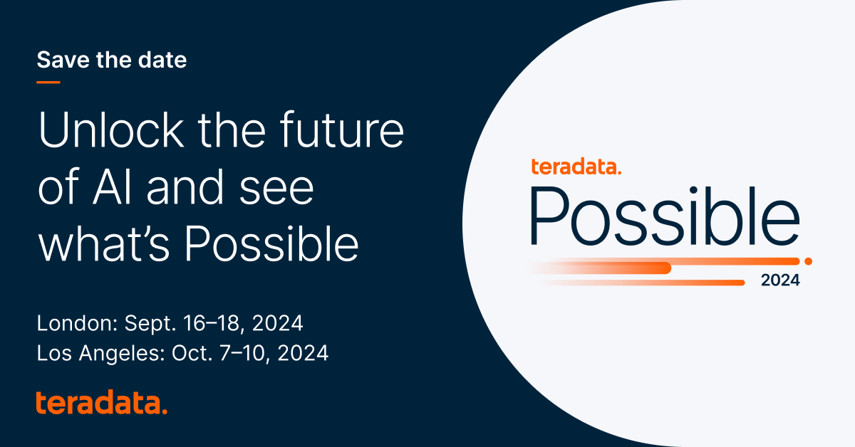 Join us to explore the boundless potential of AI-driven innovation. Gain insights from industry leaders, network with peers, and experience hands-on demos of Teradata VantageCloud, the complete cloud analytics and data platform for AI. Reserve your spot: ms.spr.ly/6014ctjTw
