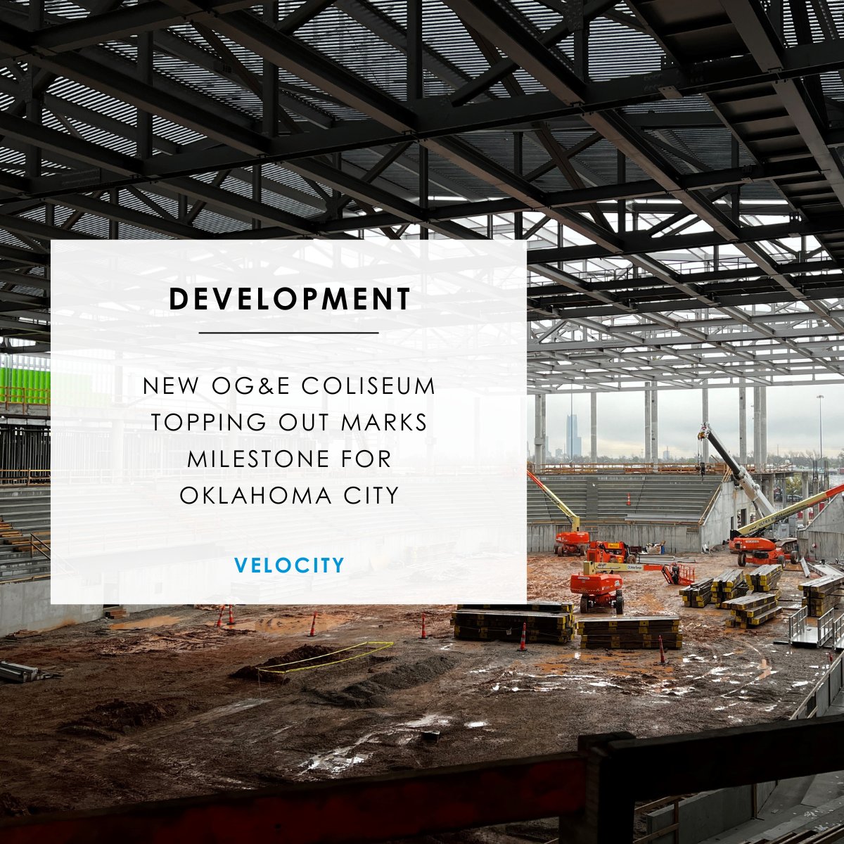 Oklahoma City's new Fairgrounds Coliseum reached a significant milestone celebrating the topping out ceremony on March 27, set to be renamed OG&E Coliseum with completion in spring 2025. Discover the details: bit.ly/43CTPrh
