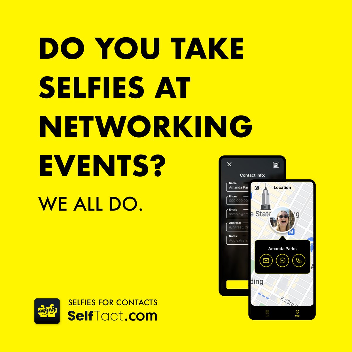 DO YOU TAKE SELFIES AT NETWORKING EVENTS? WE ALL DO. 

#SmartSelfies #MobileAppRevolution #SelfiesForNetworking #NetworkingSolution #BusinessGrowth #FutureOfNetworking #BusinessCommunication #EventNetworking #Meetups