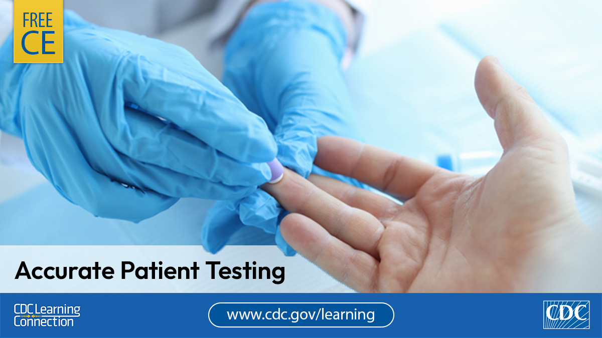 CDCgov's tweet photo. Healthcare professionals: Waived testing can produce inaccurate results, which can adversely impact patients.

Learn how to minimize the risks of inaccurate testing. Free CE: https://t.co/taz80YxrcV #CDCLearning https://t.co/6wXPbNmyYK