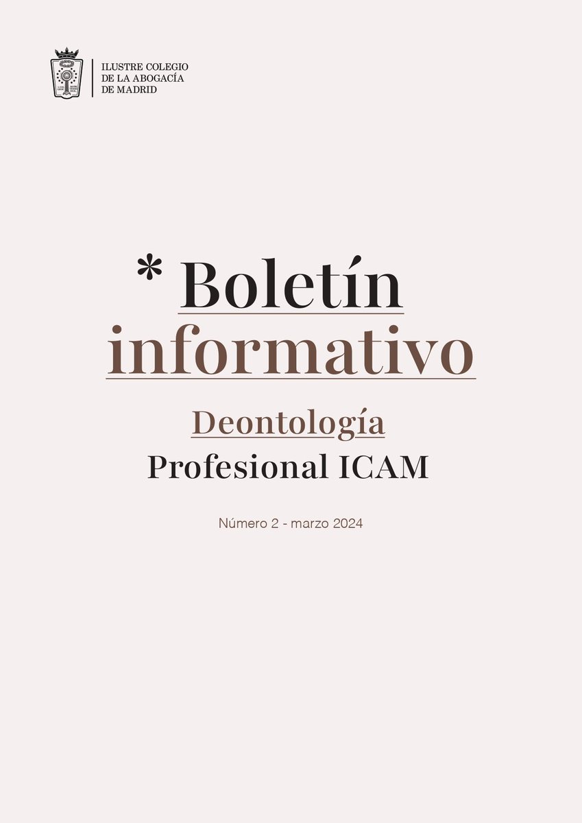 icam_es's tweet photo. 🚀 Lanzamos nuevos boletines sobre #deontología profesional. En el número publicado hoy se recuerda la obligatoriedad de mantener, siempre y en todo caso, la confidencialidad en las comunicaciones entre abogados 👇👇👇

https://t.co/MdkPCnY3JS https://t.co/p8w6yDy0I4