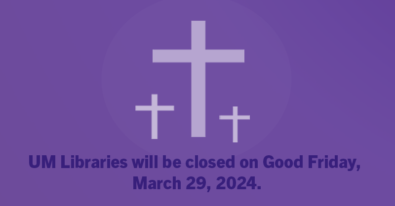 UM Libraries will be closed on Good Friday, March 29, 2024. For more information on our hours visit umanitoba.ca/libraries/loca… @umanitoba #umstudent #umanitoba