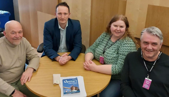 Fulton McGregor MSP (@fultonSNP): “Delighted to meet up with the fantastic Upstart Scotland today at Parliament.' He be leading a Members Debate on a kindergarten stage in Parliament soon. We're SOOOOO grateful to him! @DawnEwan5 @tam_baillie